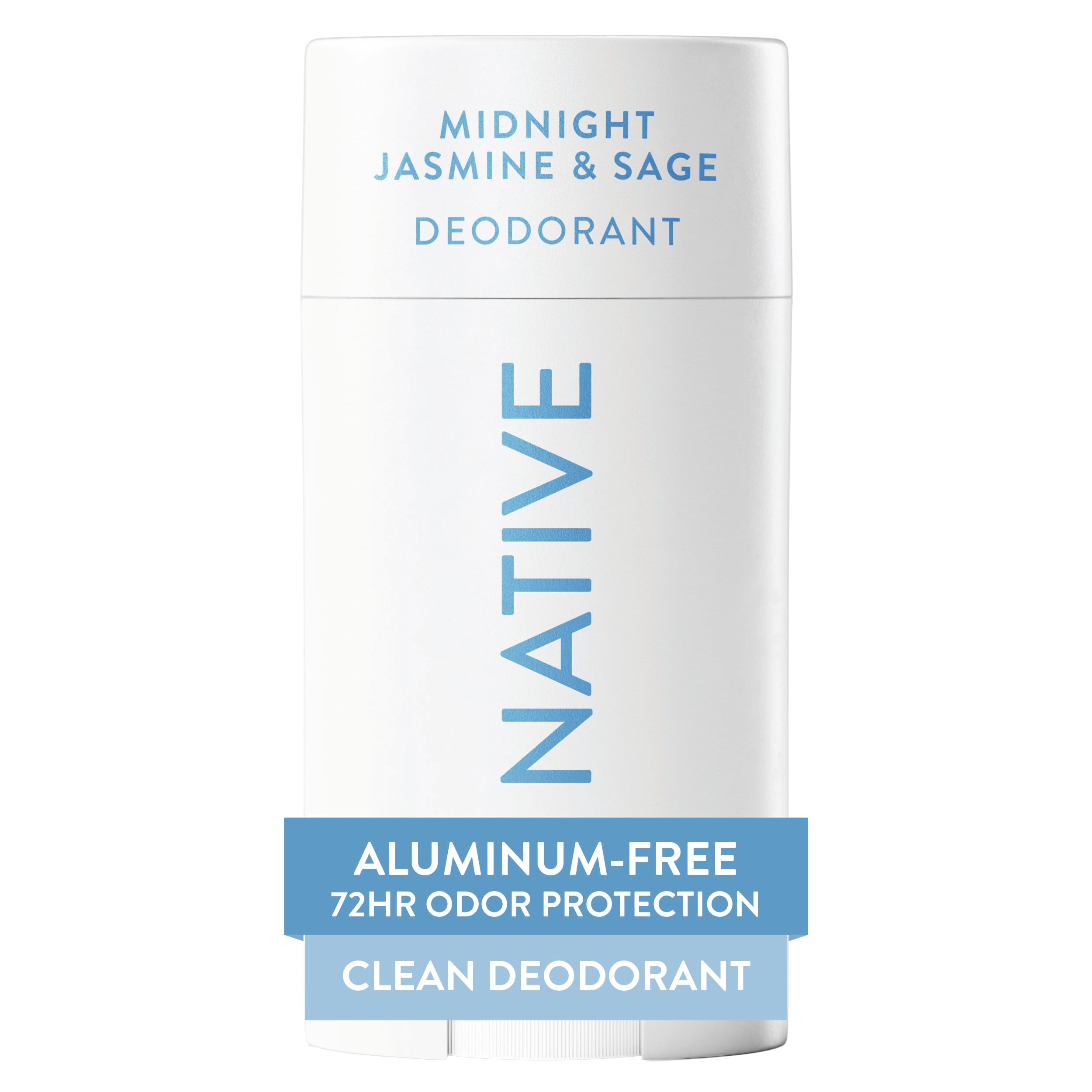 Native Midnight Jasmine & Sage desodorante en barra para axilas, protección de 72 horas.