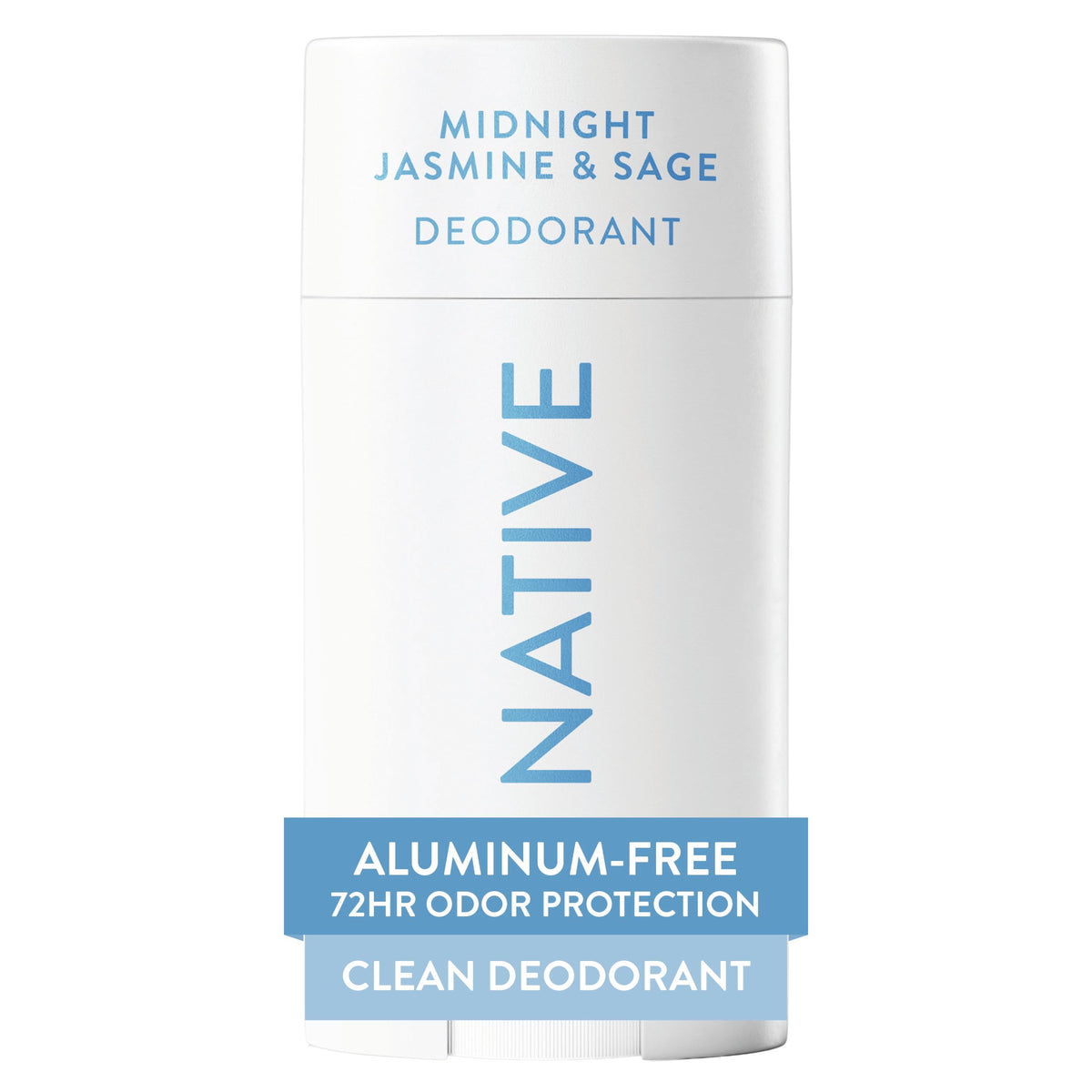 Native Midnight Jasmine & Sage desodorante en barra para axilas, protección de 72 horas.