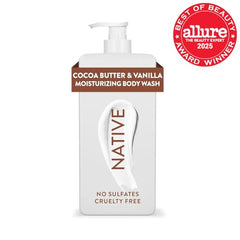 Creamy lather close-up from Native body wash for soft skin