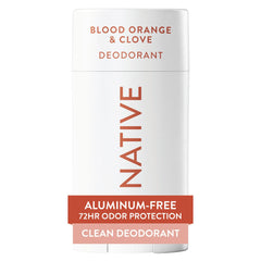 Native desodorante naranja sanguina clavo en frasco, fragancia fresca para uso diario.