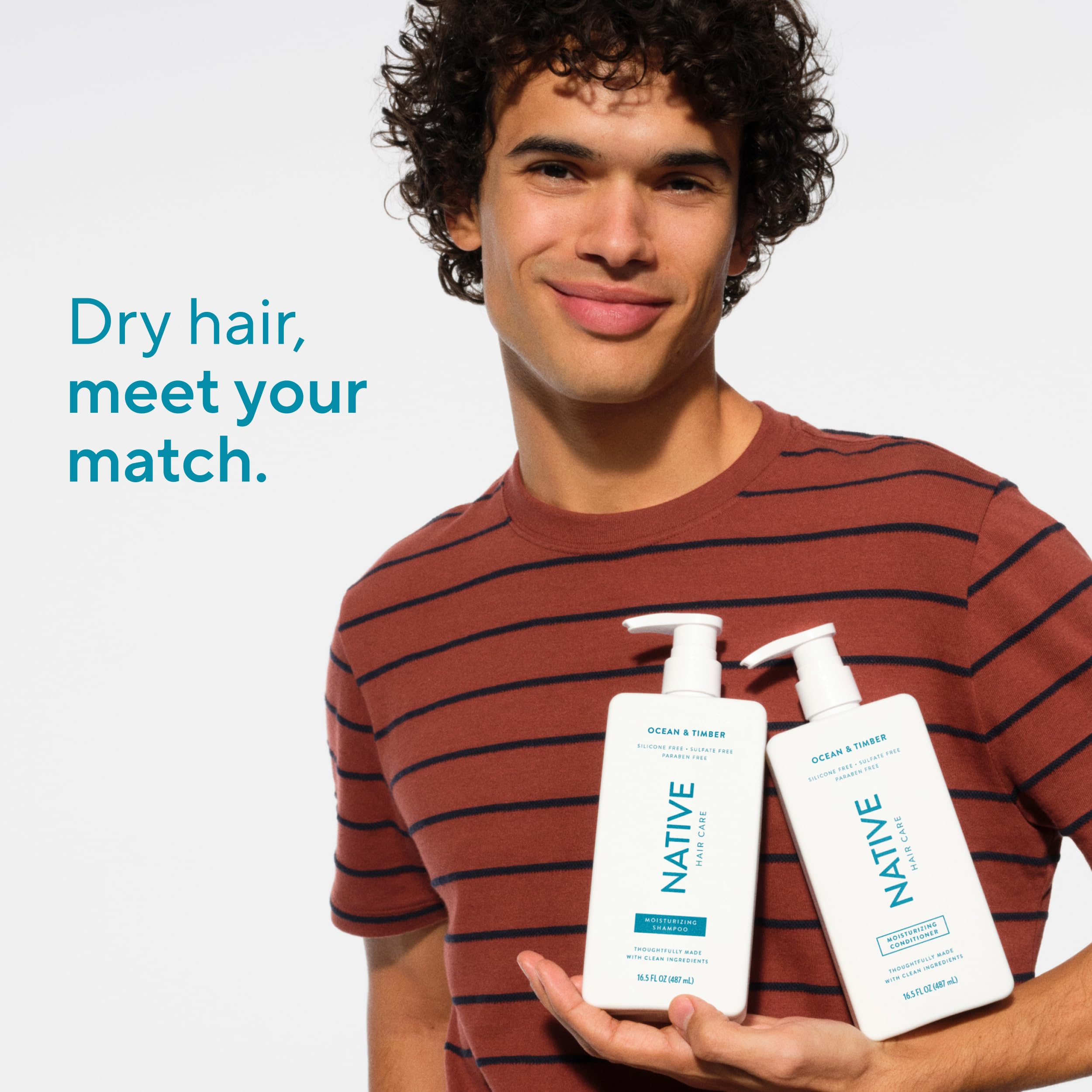 Native Ocean & Timber shampoo lather close-up shows creamy foam.