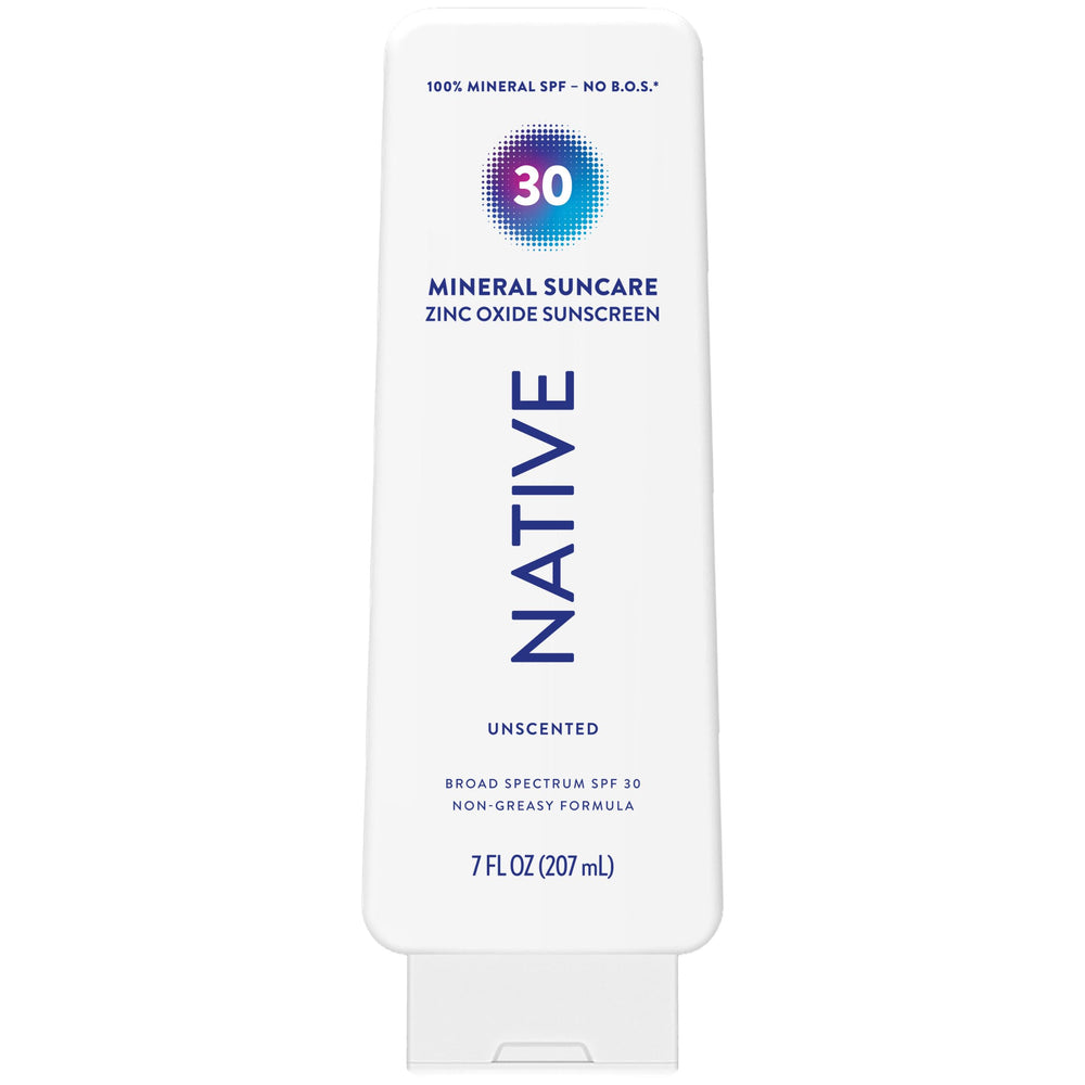 Native Sunscreen Lotion Unscented bottle pour: quick, non-greasy application