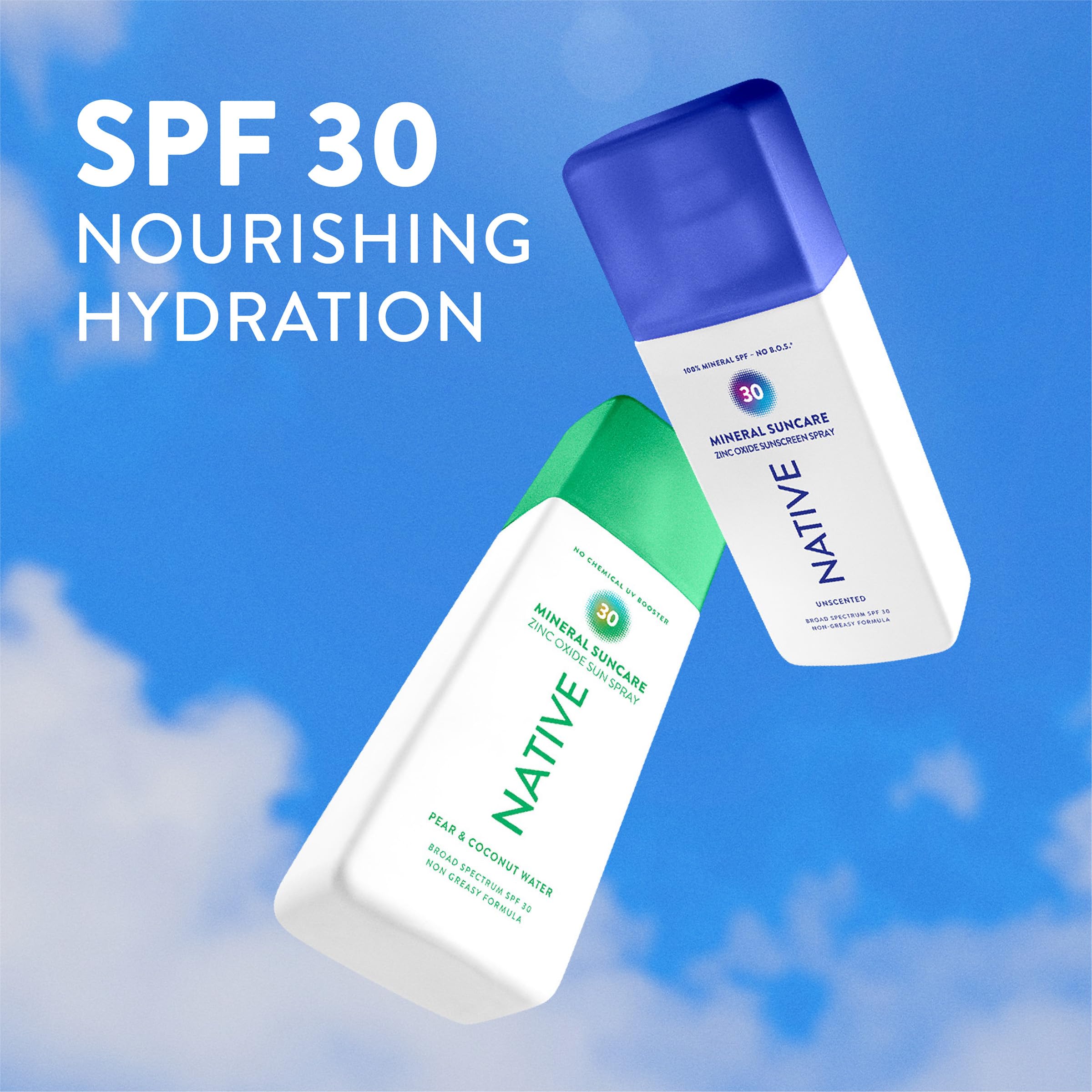 Native Sunscreen sheer finish on skin demonstrates easy blend-in.