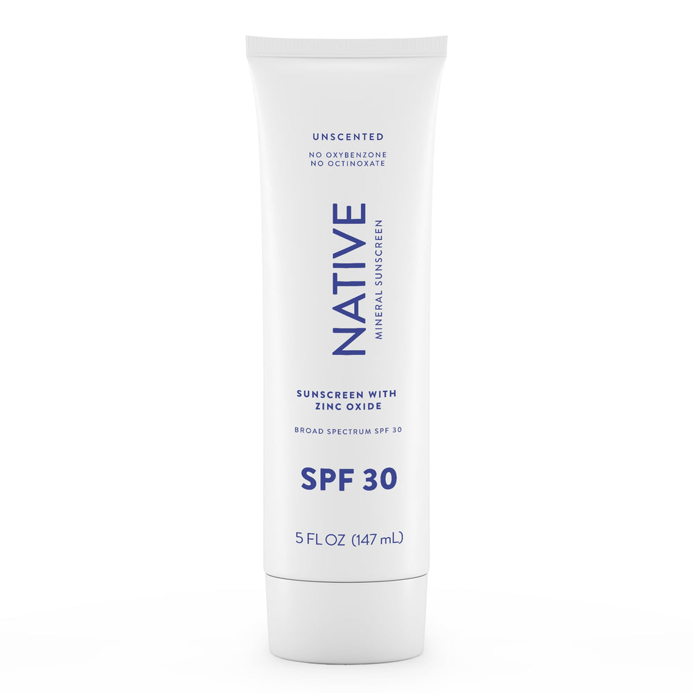 Native Sunscreen SPF 30 bottle front—fragrance-free protection for sensitive skin