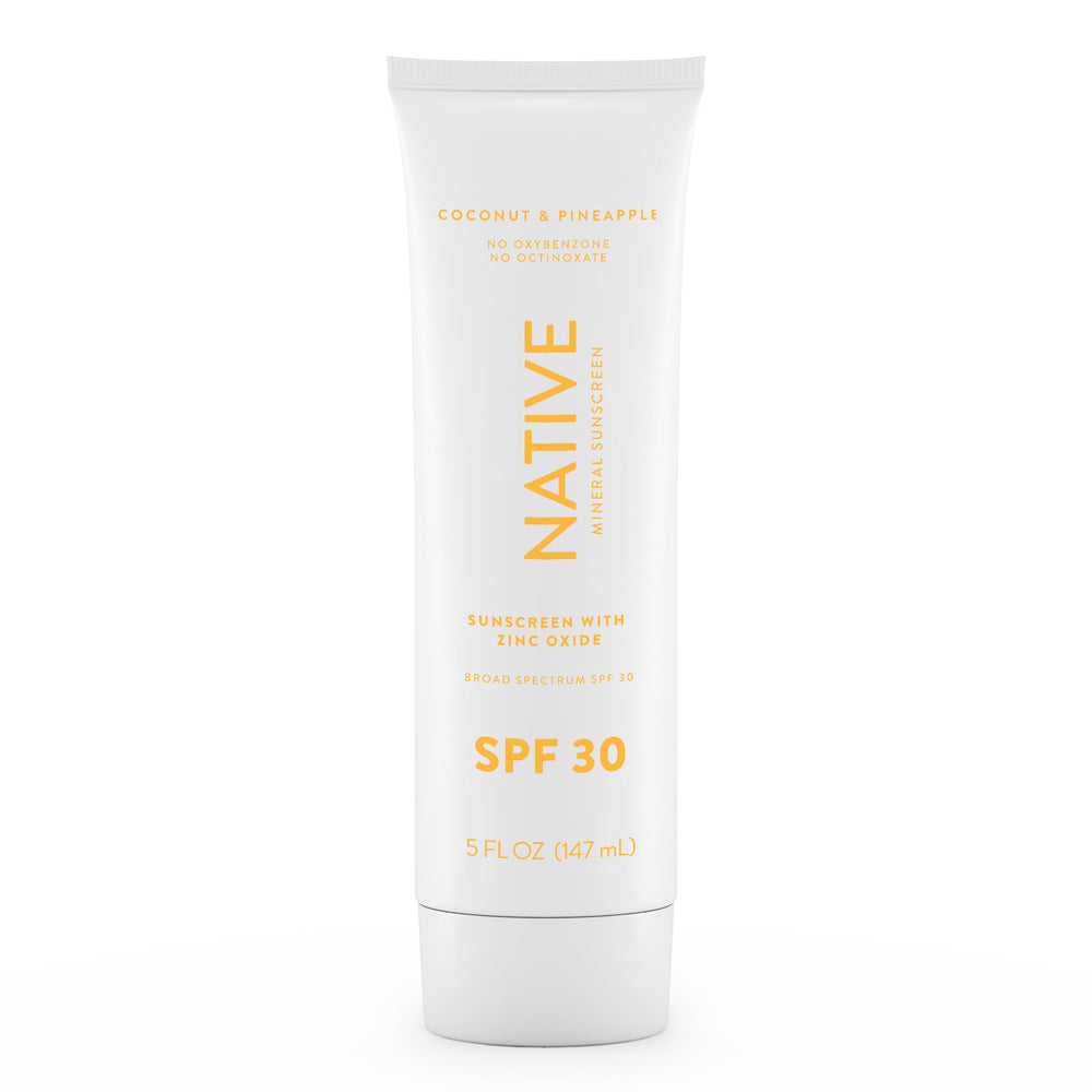 Native Sunscreen SPF 30 bottle pour shows smooth, everyday sun protection.