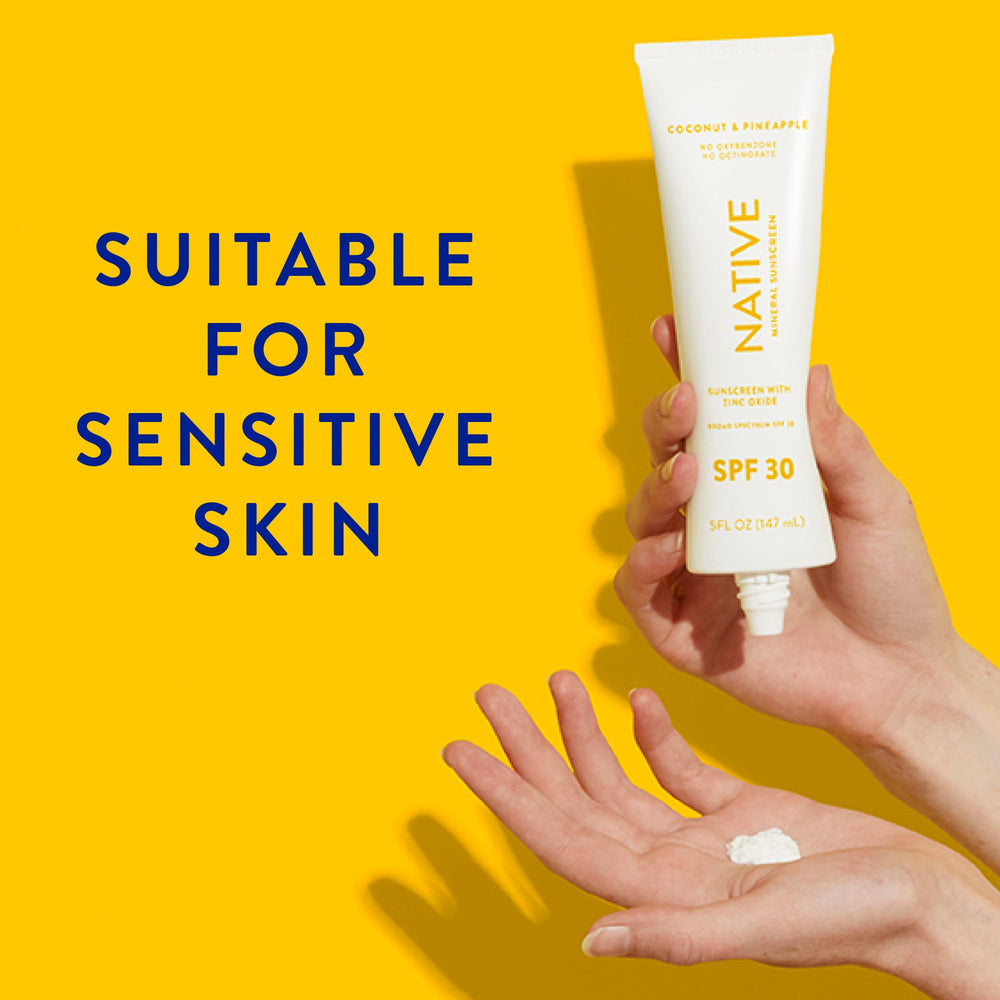 Native Sunscreen SPF 30 Hawaii label confirms environmental standards.
