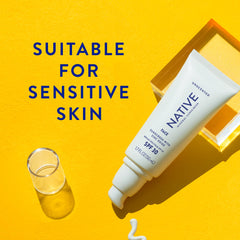 Native Sunscreen packaging image emphasizes eco-friendly packaging and responsible sun care