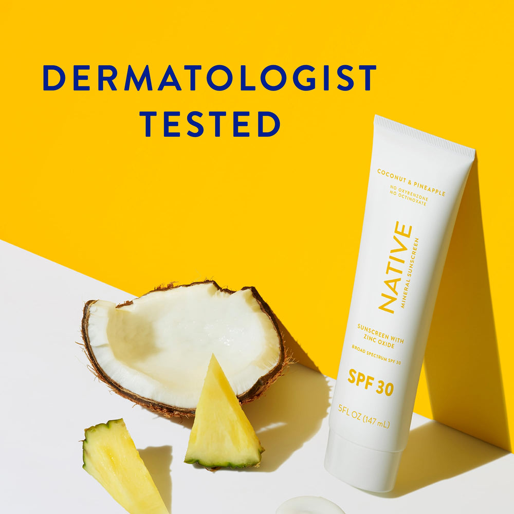Native Sunscreen SPF 30 texture swirl shows smooth, non-greasy application.