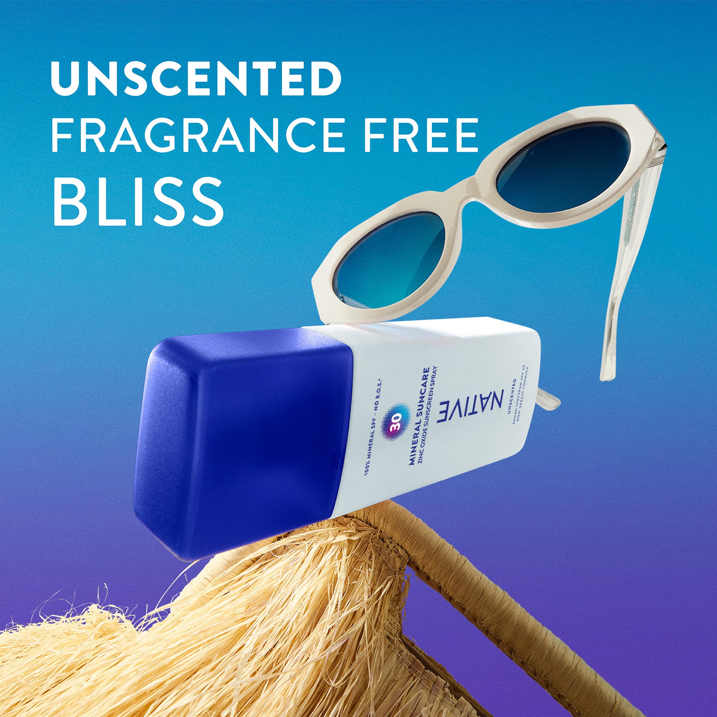 Native Sunscreen unscented packaging emphasizes Hawaii-compliant mineral protection.