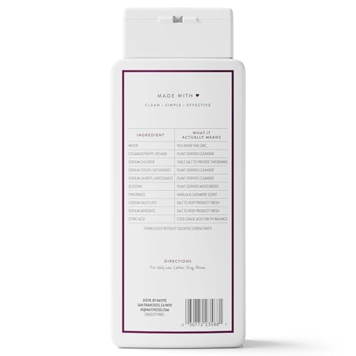 Native Vanilla & Cashmere Body Wash: ingredientes limpios y fórmula suave