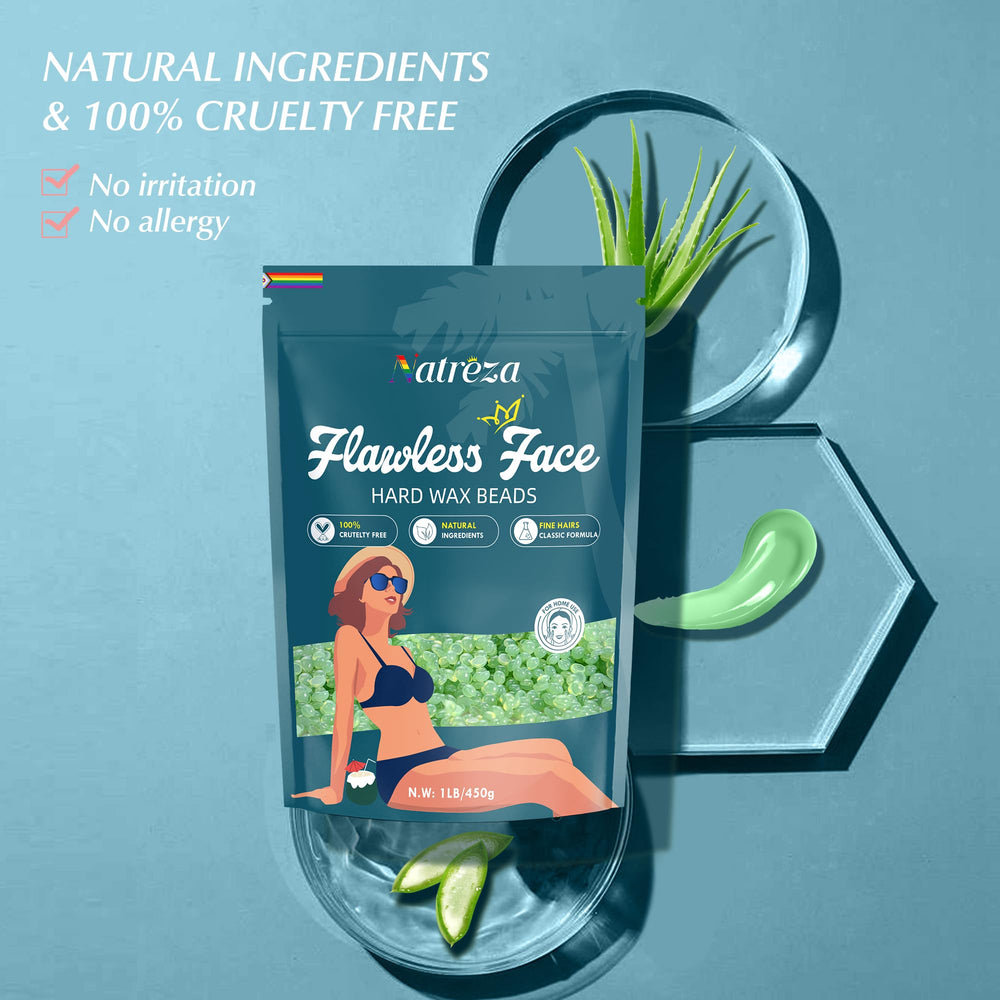 Natreza hard wax beads for arms offer even removal with minimal redness.