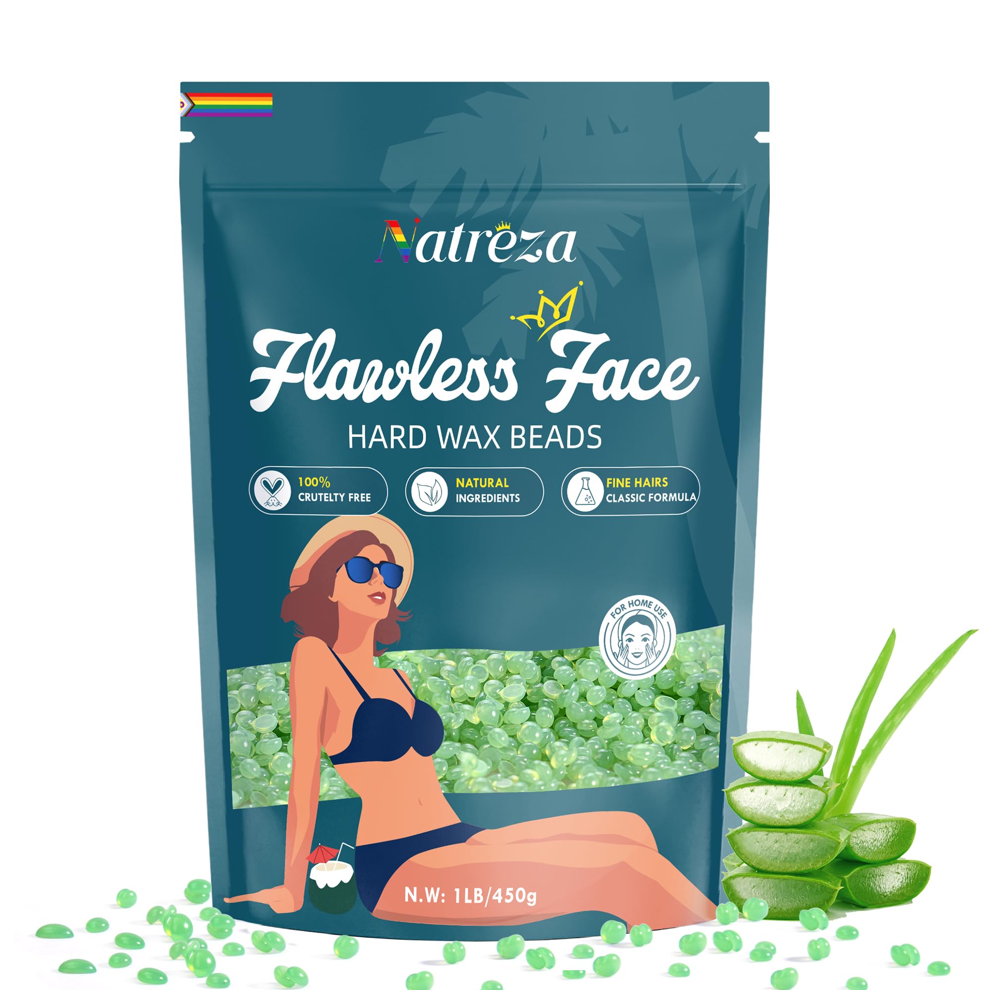 Natreza hard wax beads for the face offer gentle, precise waxing for sensitive skin.