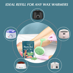 Natreza hard wax beads for upper lip for a soft, smooth finish.