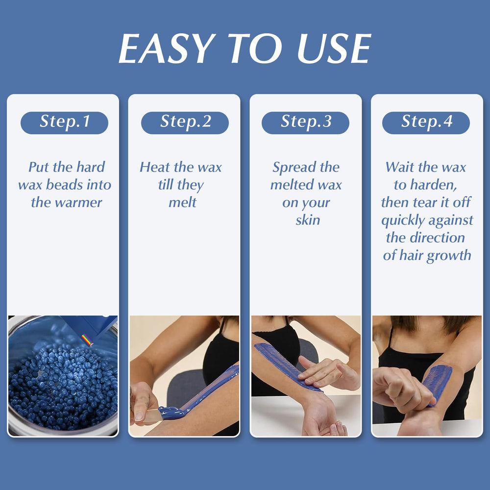 Skin prep with Natreza wax beads before waxing.