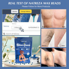 Close-up of Natreza beads highlighting smooth melting for sensitive skin.