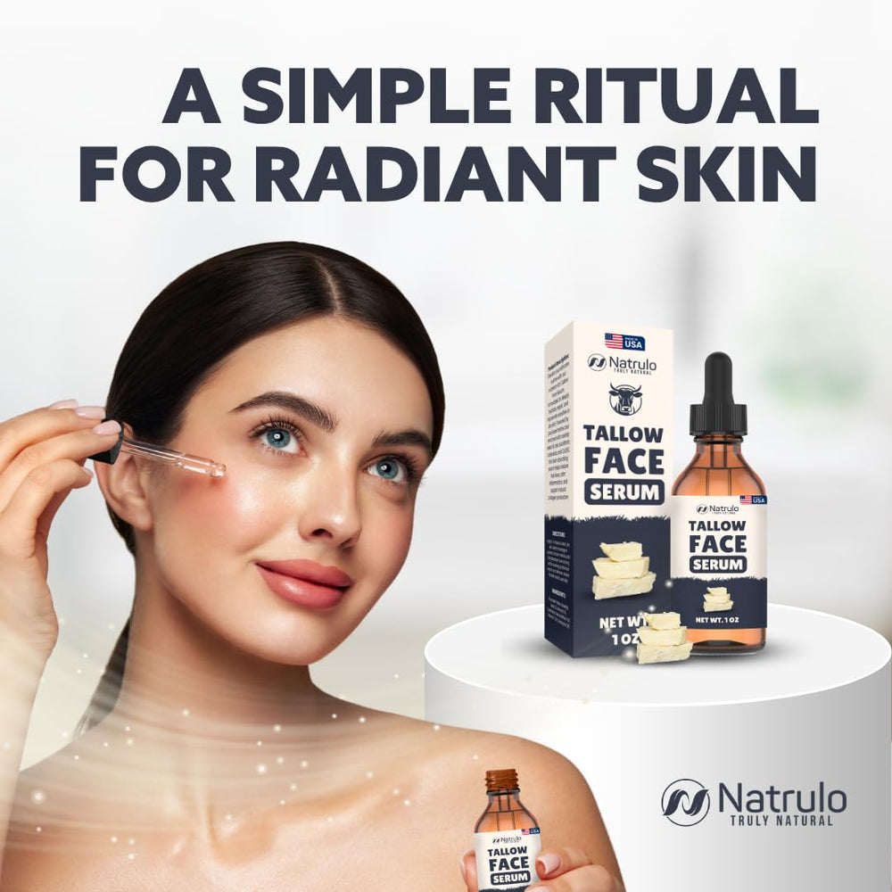 Daytime routine with Natrulo Beef Tallow Serum for consistent care.