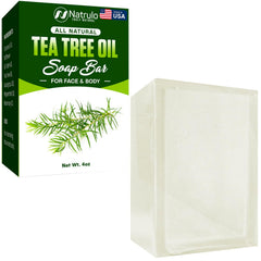 Natrulo Jabón Árbol de Té para rostro y cuerpo, limpieza suave y equilibrante.