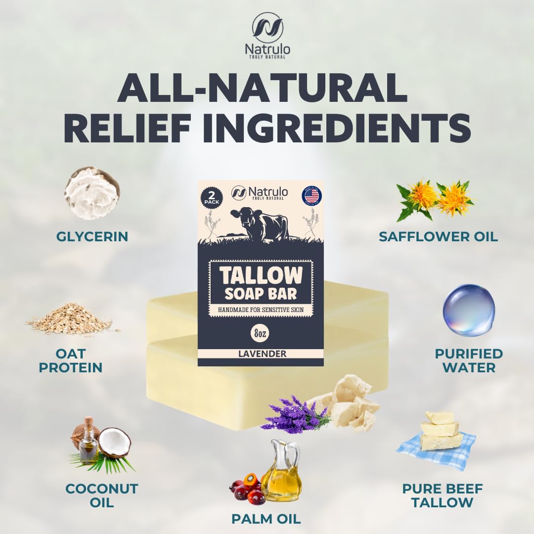 Natrulo jabón de tallow para piel seca y sana