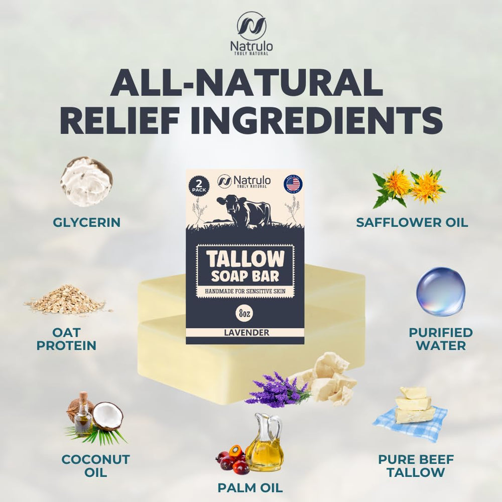 Natrulo jabón de tallow para piel seca y sana