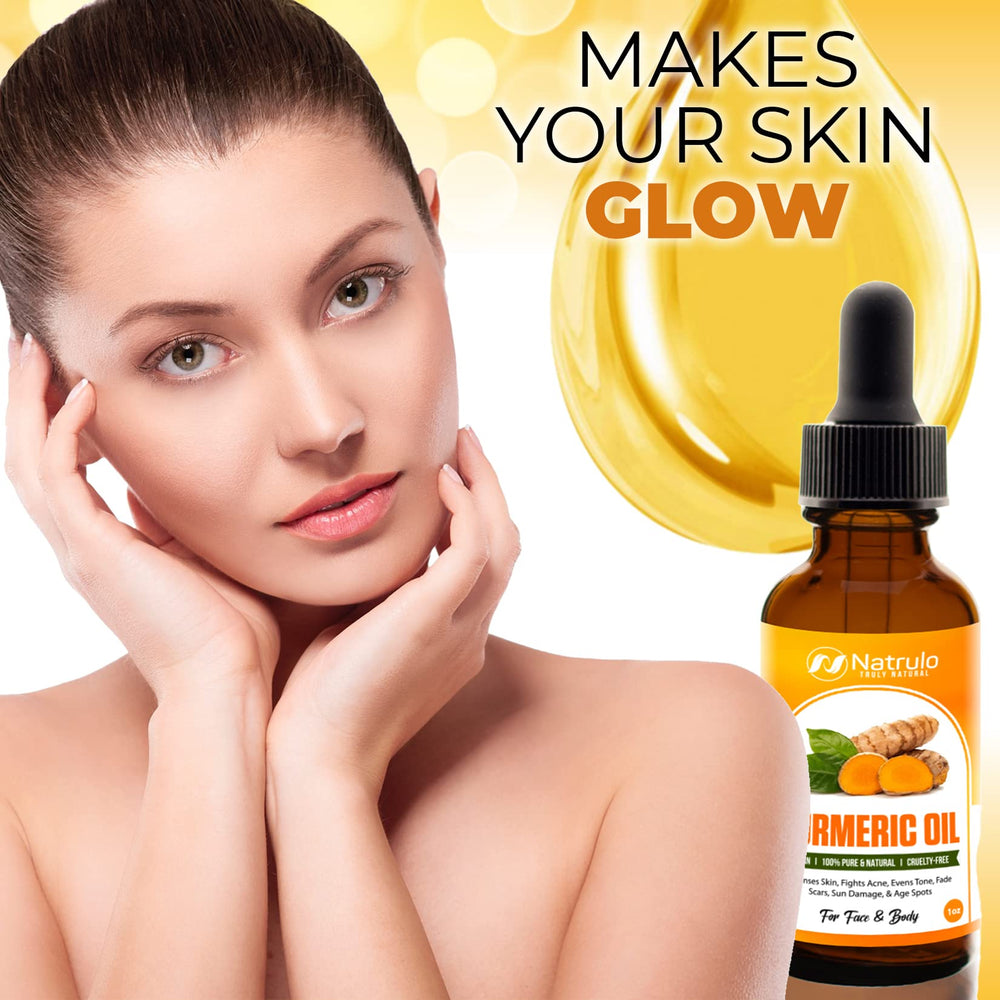 Natrulo Turmeric Repair Face Oil glow shot hints at brighter-looking skin
