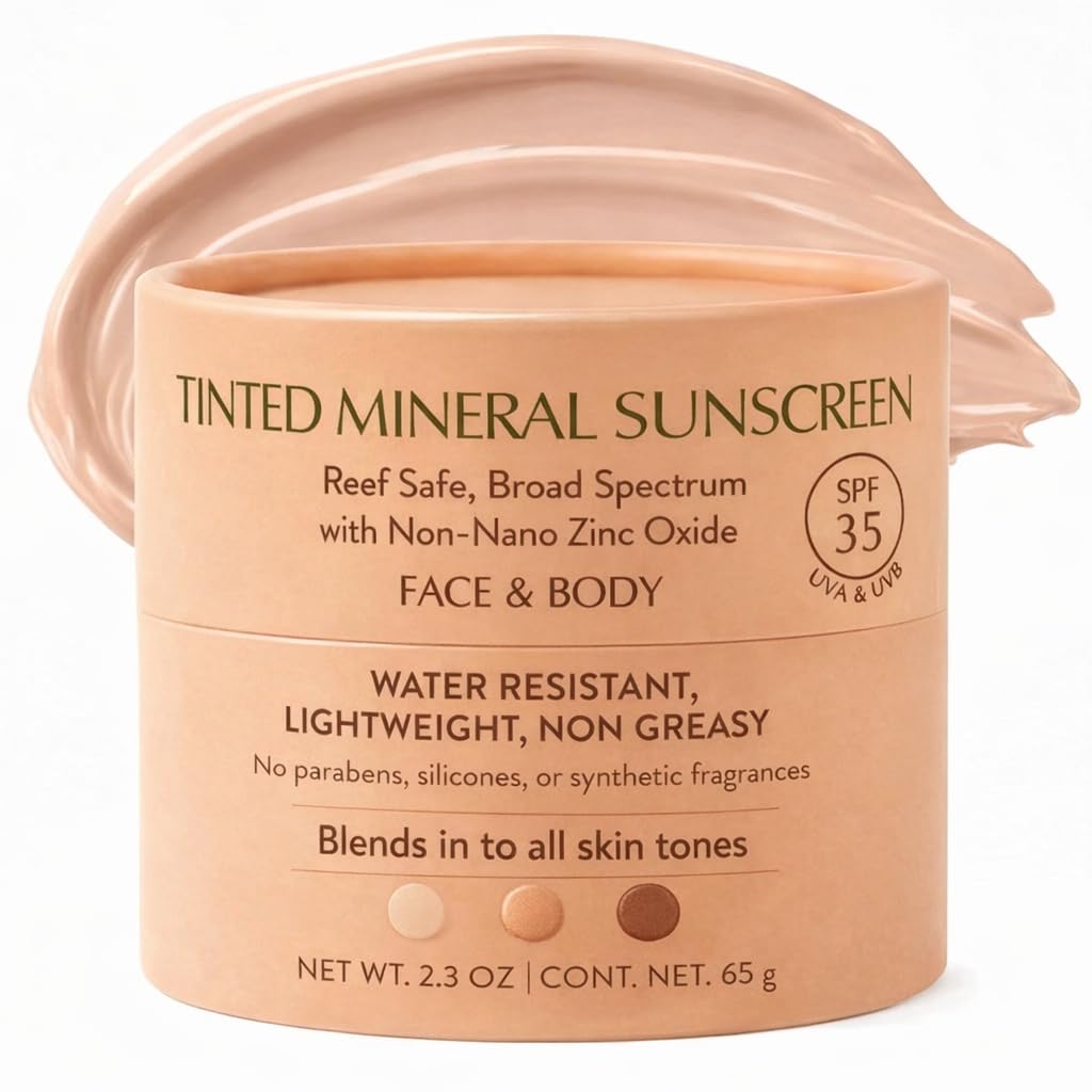 Natú Botanicals protector solar mineral tintado frente, protección UVA/UVB y tono natural.