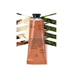 Natura Castanha crema de manos en envase de viaje, hidratación profunda para piel seca.