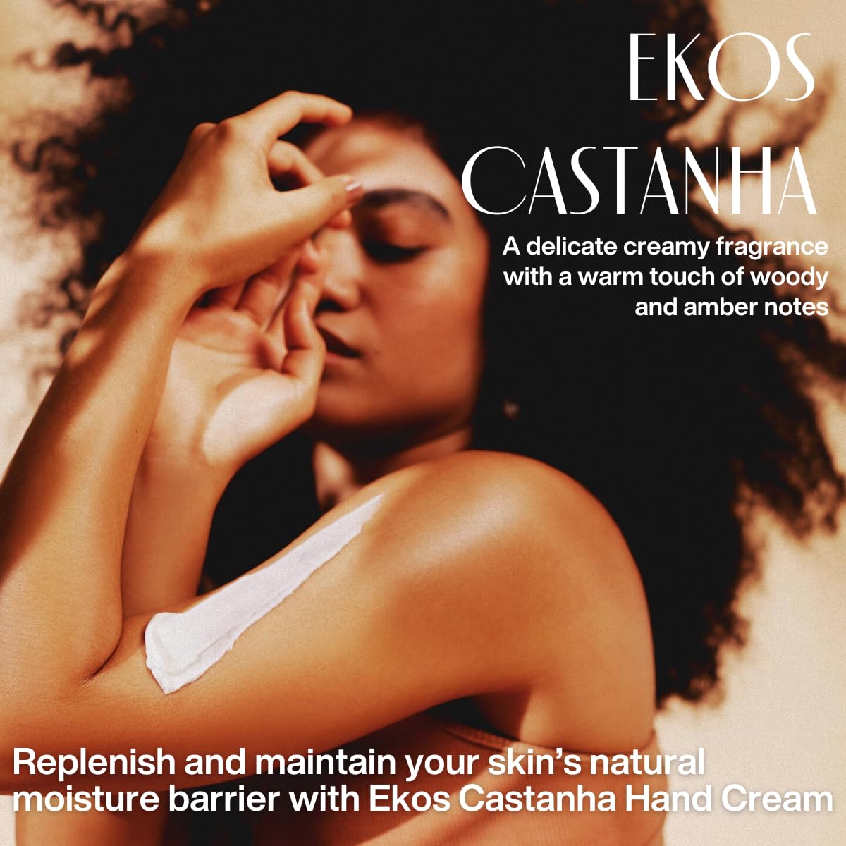 Natura Castanha crema de manos, textura ligera y rápida absorción para uso diario.