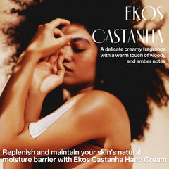 Natura Castanha crema de manos, textura ligera y rápida absorción para uso diario.