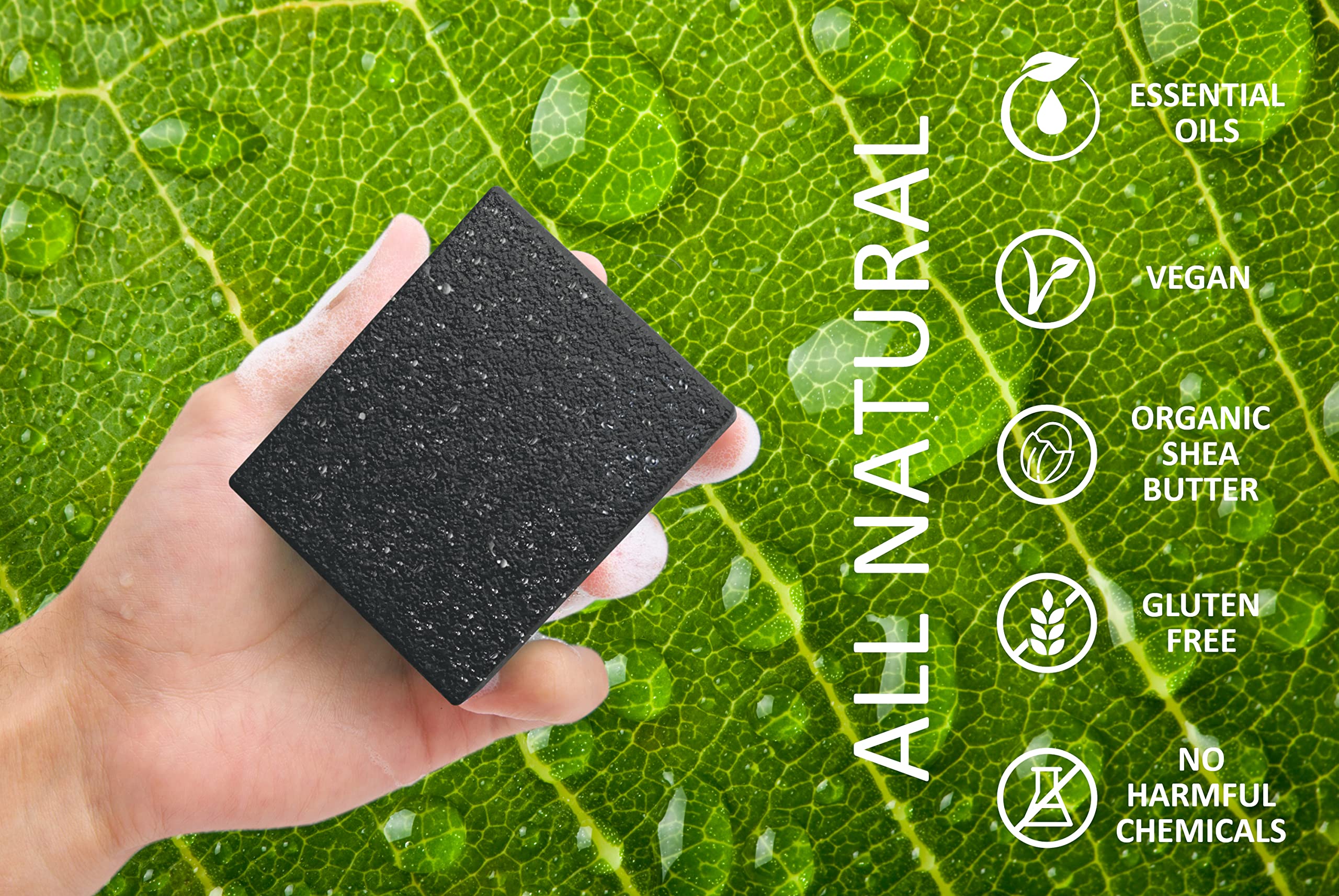 Natural American Elements eucalyptus aloe bar soap highlighting cooling, hydrating care.