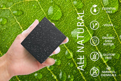 Natural American Elements eucalyptus aloe bar soap highlighting cooling, hydrating care.