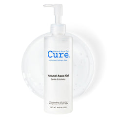 Natural Aqua Gel Cure bottle pump enables easy, gentle daily exfoliation.