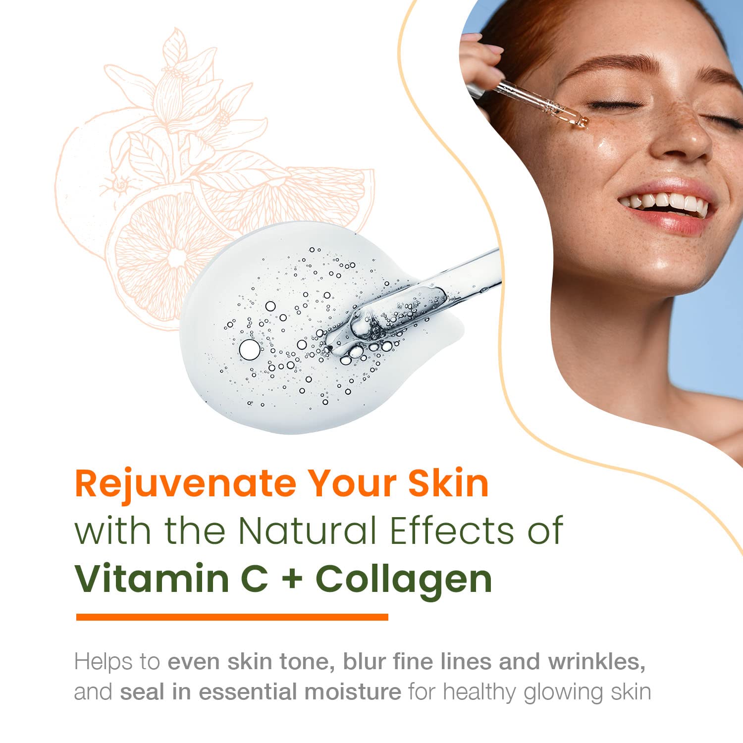 Natural Chemist Serum Vitamina C con Colágeno, textura cremosa que ofrece hidratación profunda.