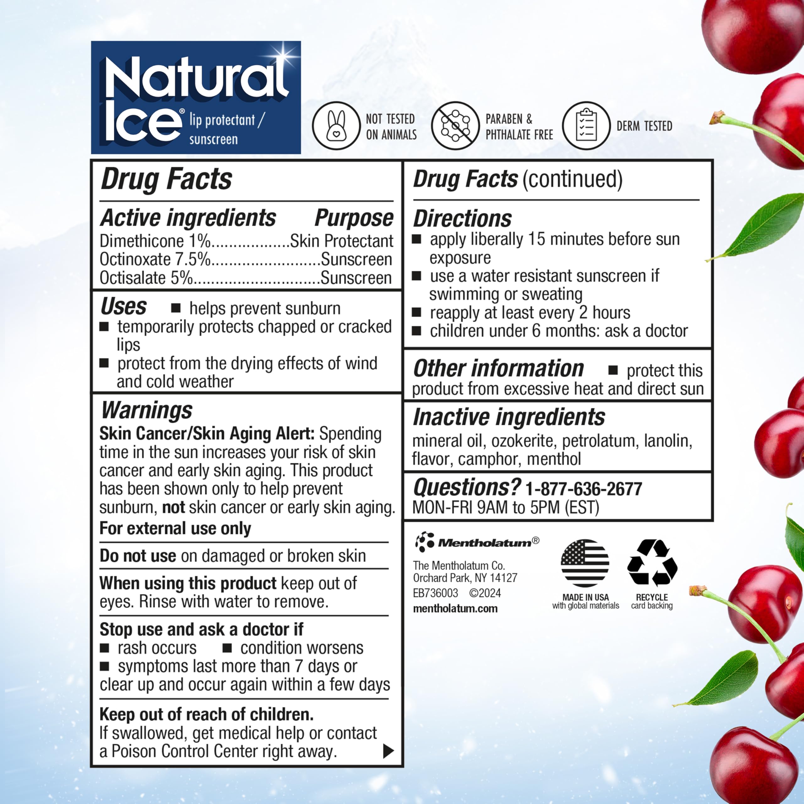 Natural Ice Cherry pack 12, ideal para uso diario