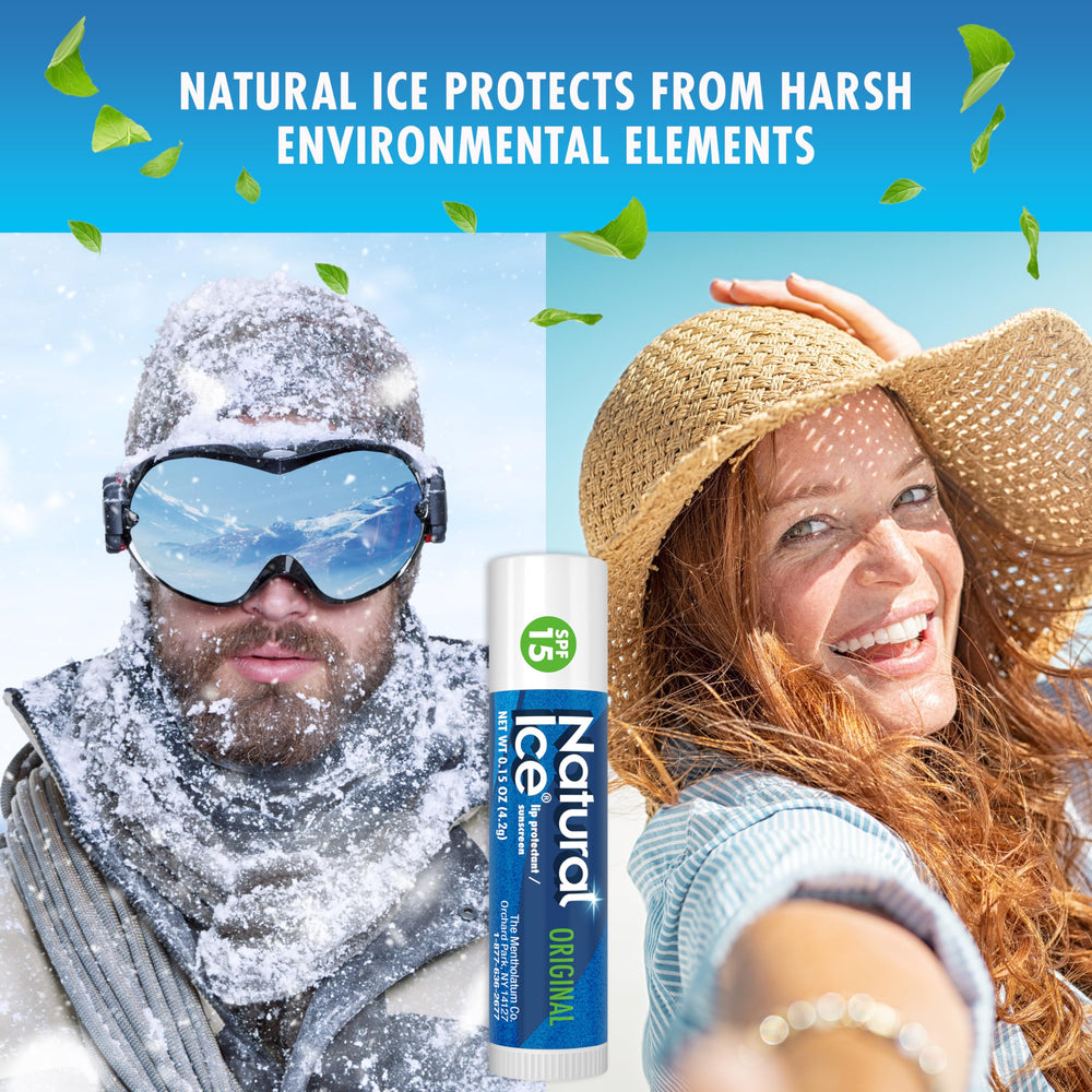 Natural Ice Original bálsamo labial, textura cremosa que suaviza labios.