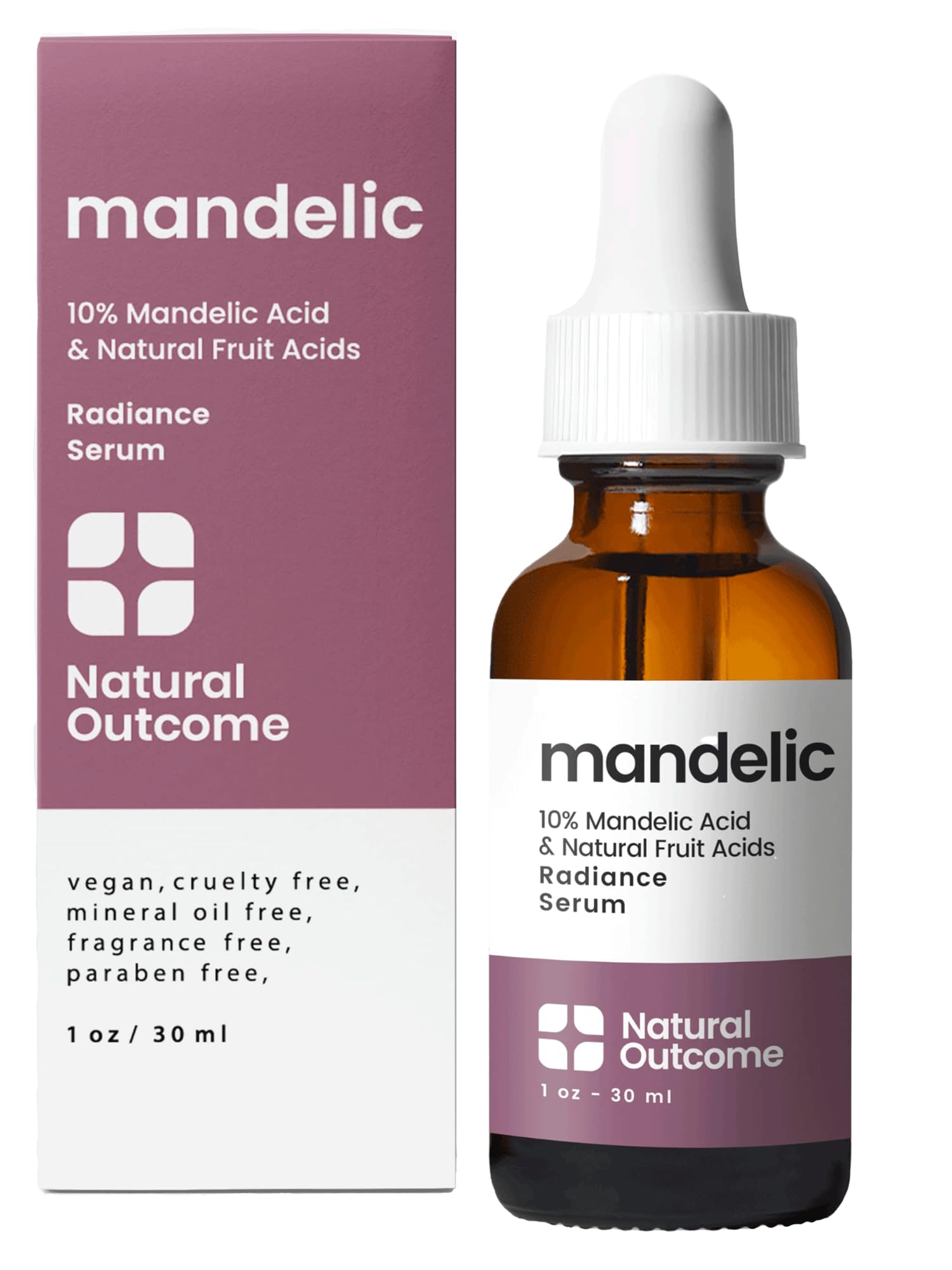 Natural Outcome Mandelico 10% en botella exfolia suavemente la piel