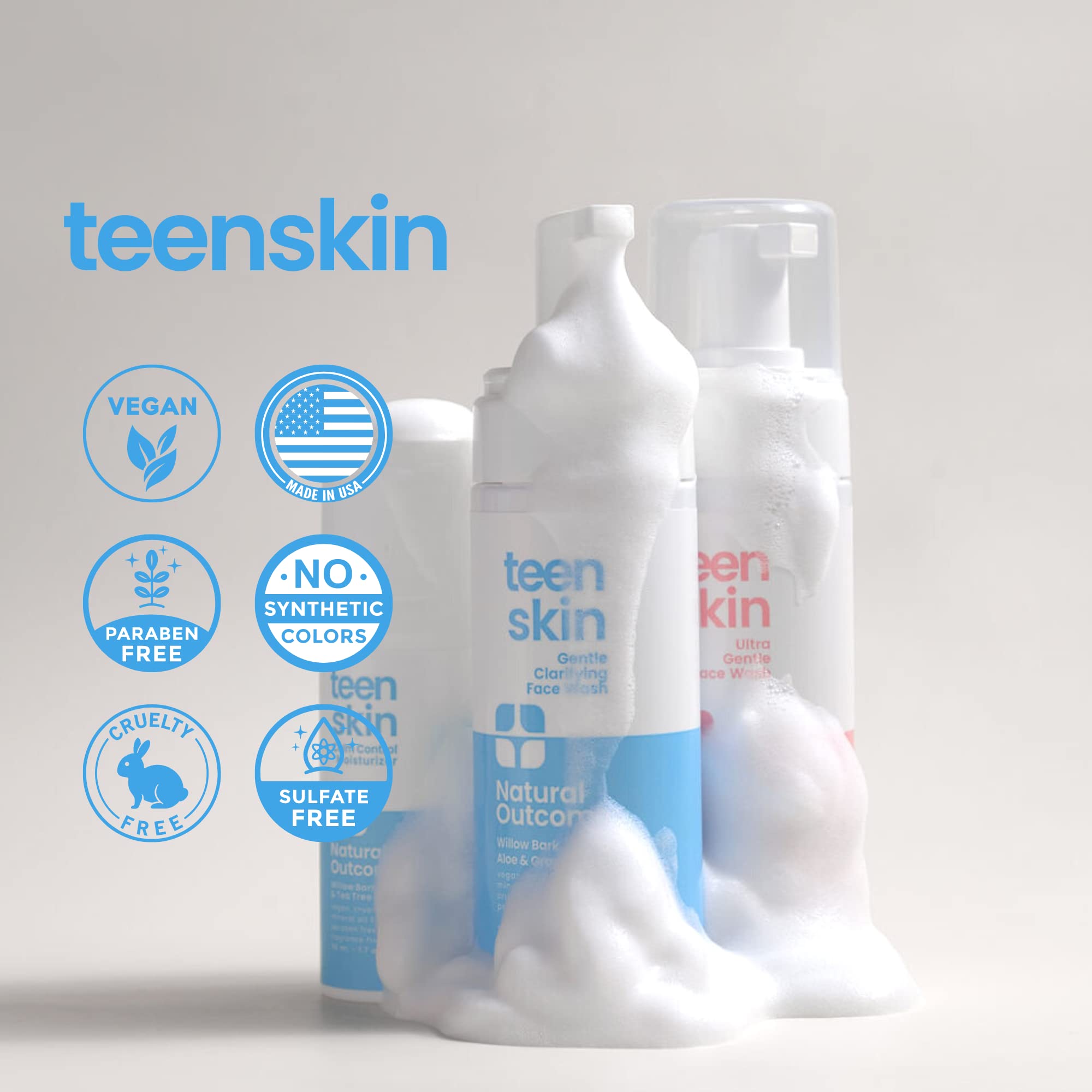 Natural Outcome Teen applying Face Wash shows an easy, user-friendly routine.