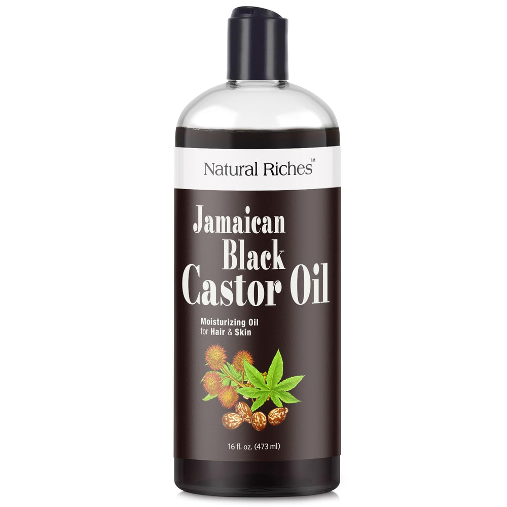 Natural Riches Aceite de Castor Negro Jamaicano color oscuro para fortalecer y nutrir.