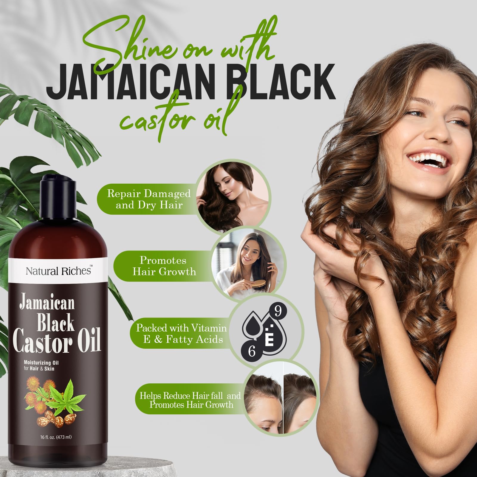 Natural Riches Aceite de Castor Negro Jamaicano revitaliza cejas y pestañas naturalmente.