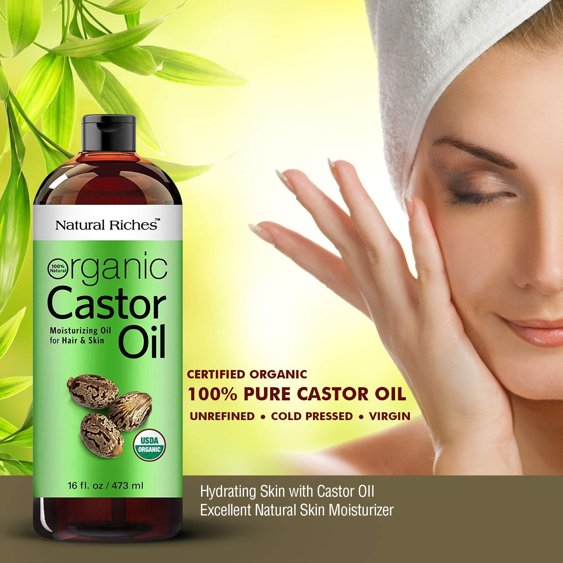 Natural Riches Aceite de Ricino combate la sequedad del cuero cabelludo.