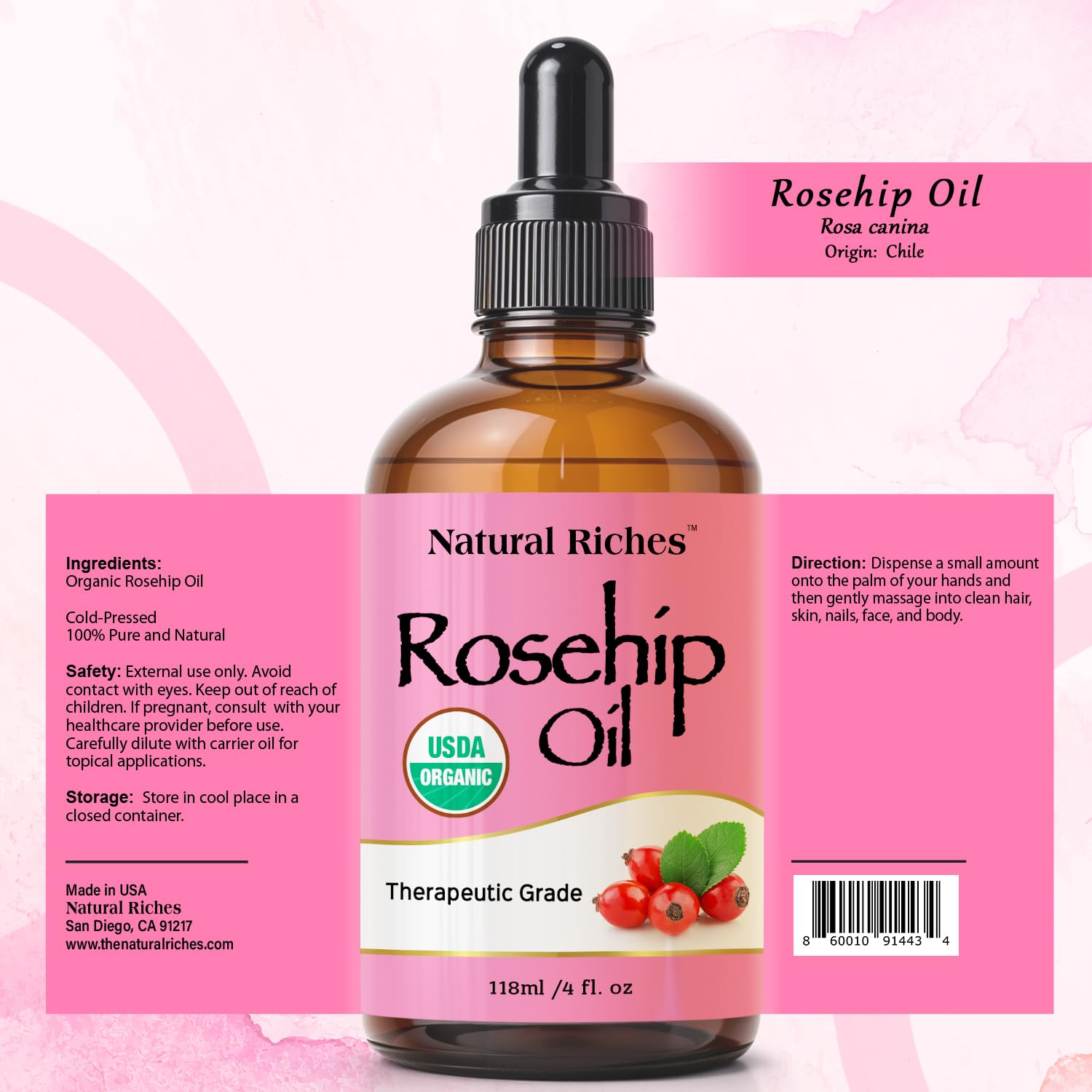 Natural Riches aceite rosa mosqueta goteo para uso diario