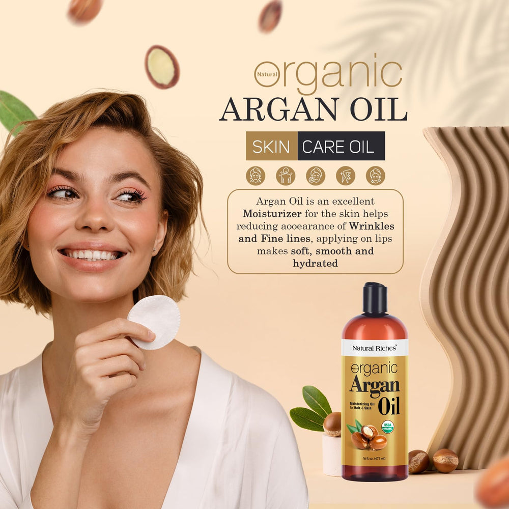Natural Riches argan oil for face and body hydration.