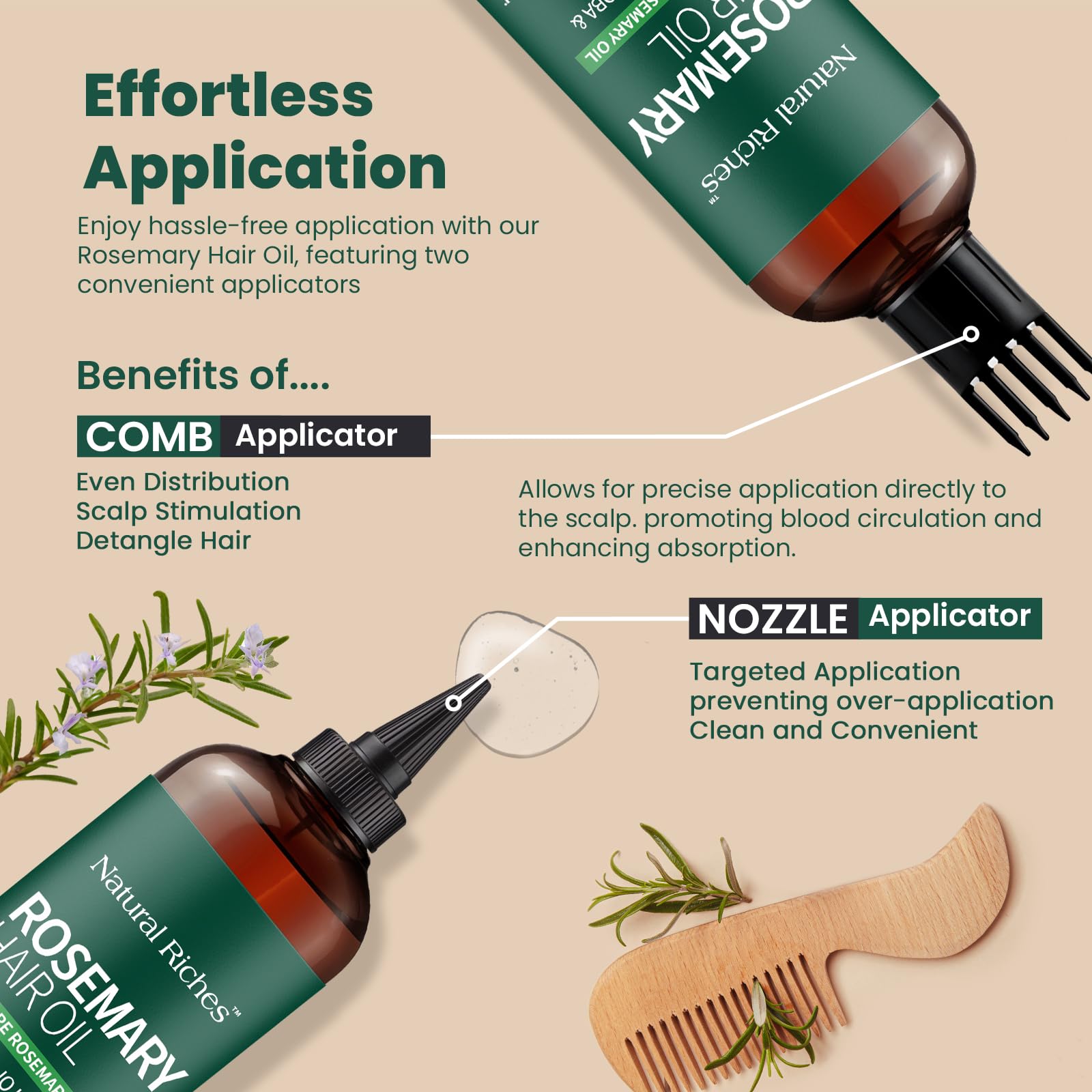 Natural Riches: aroma suave de romero y menta para una experiencia de cuidado.