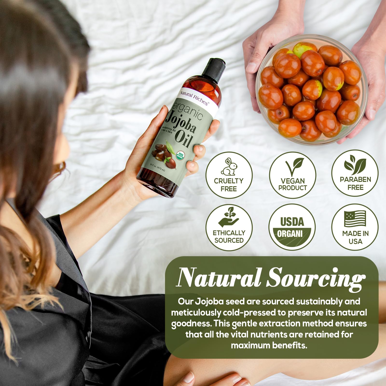 Natural Riches Jojoba Oil nails and cuticles care setup.