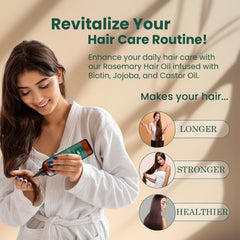 Natural Riches: mezcla Biotina, Jojoba y Castor en frasco, nutrición para cabello.
