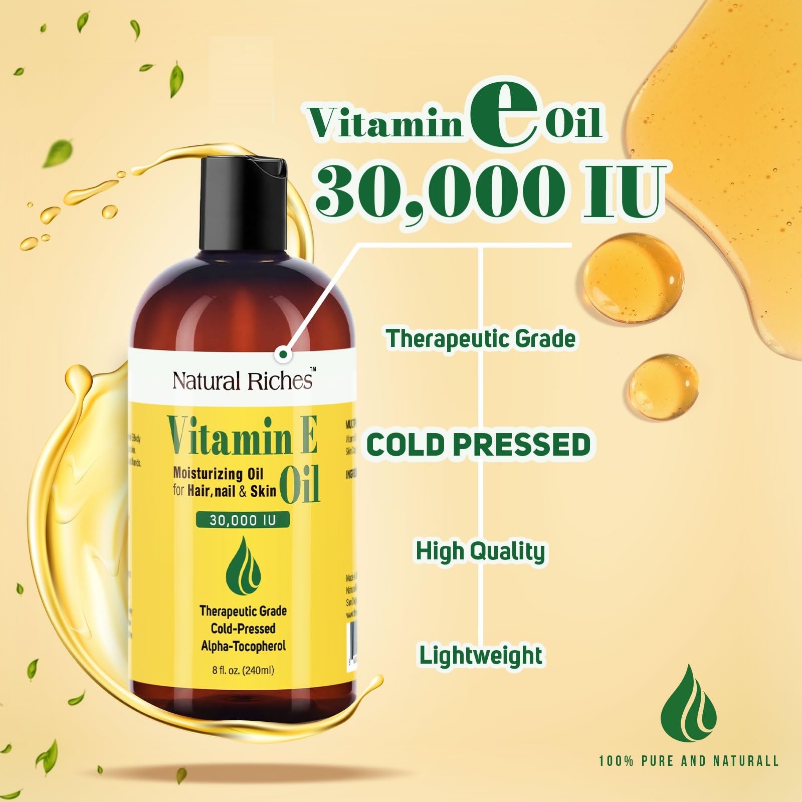 Natural Riches Aceite de Vitamina E: cuidado de uñas y cutículas