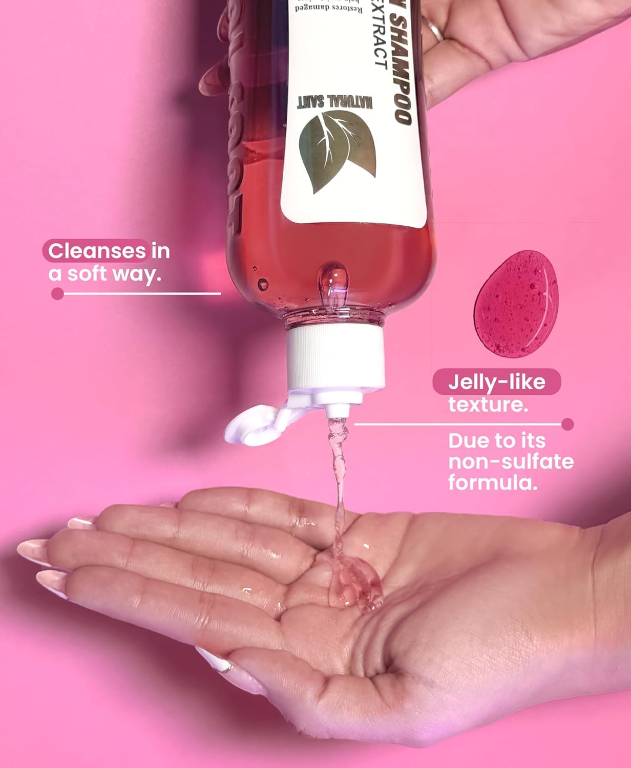 Natural Sant damage protection moisturizer formula demonstrated on hair