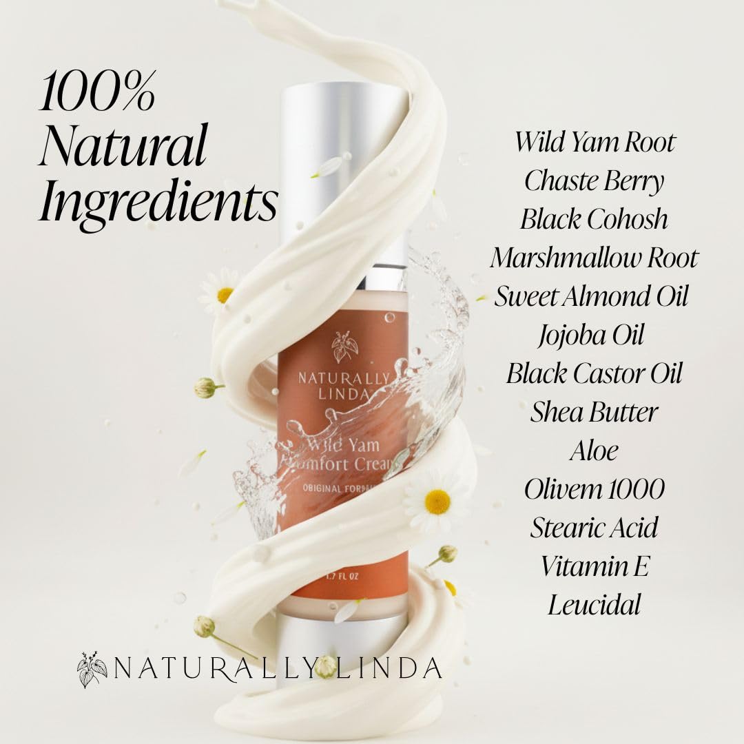 NATURALLY LINDA Organic wild yam root display highlighting natural hydration.
