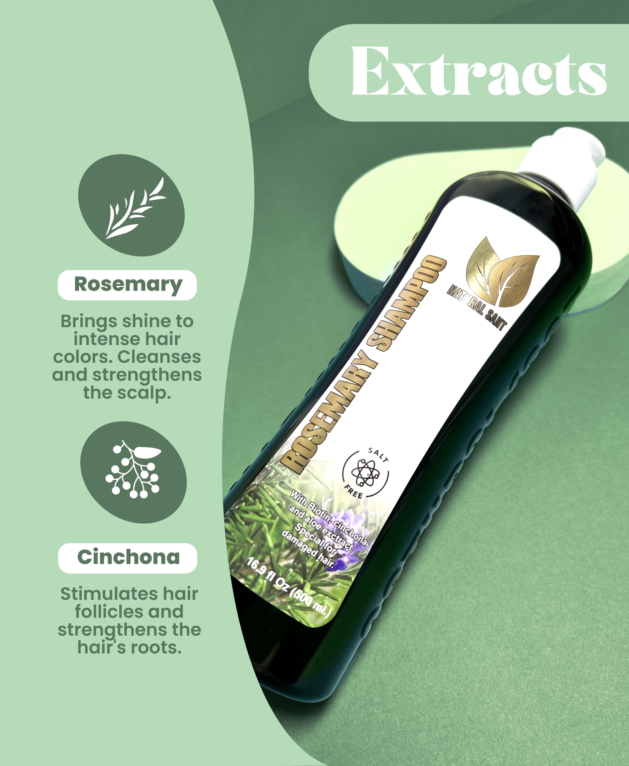 Natural Sant Rosemary & Cinchona Conditioner bottle front promising hydration for smoother, stronger-looking hair.