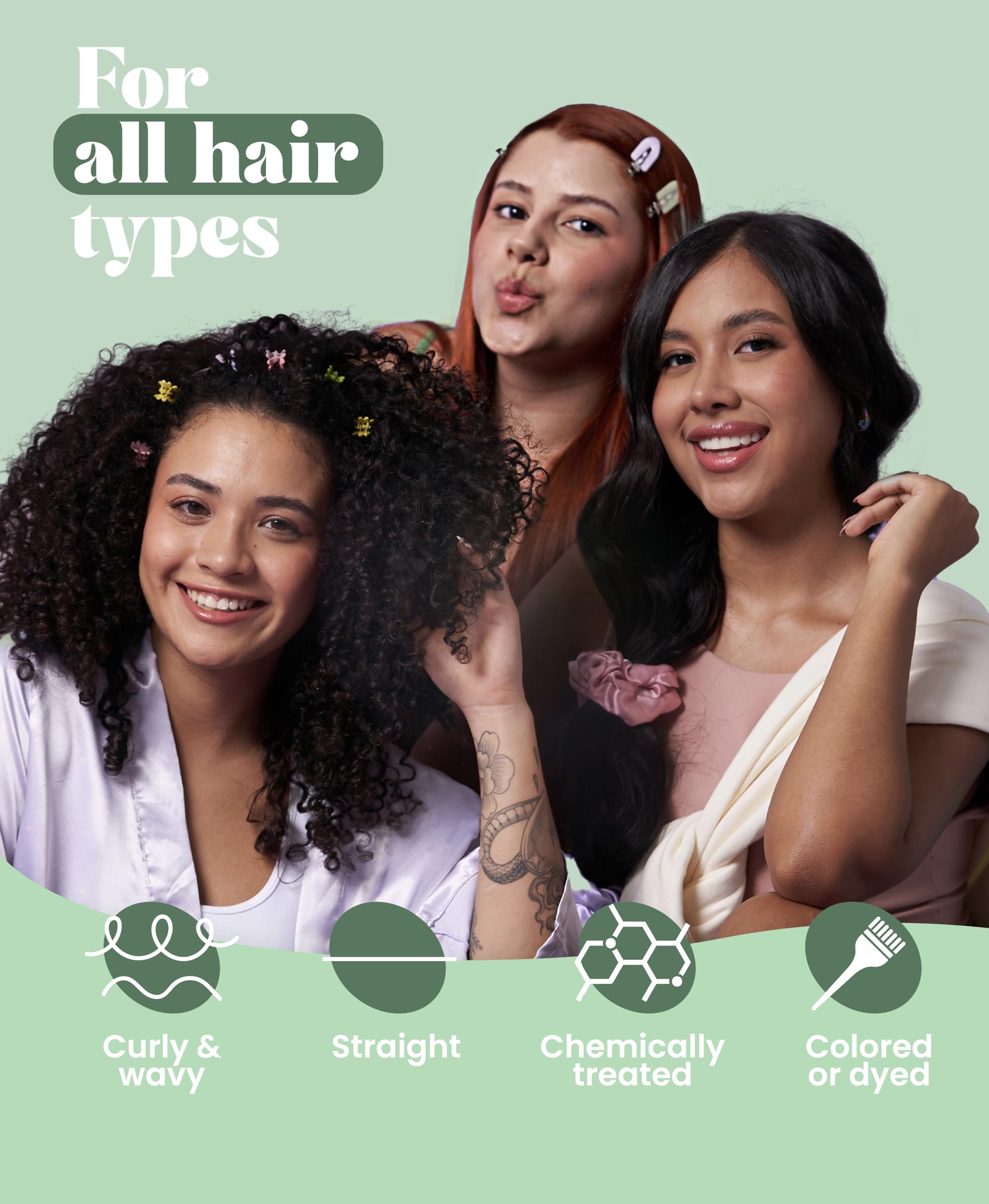 Natural Sant hair shine close-up demonstrates natural luster from botanical formula.