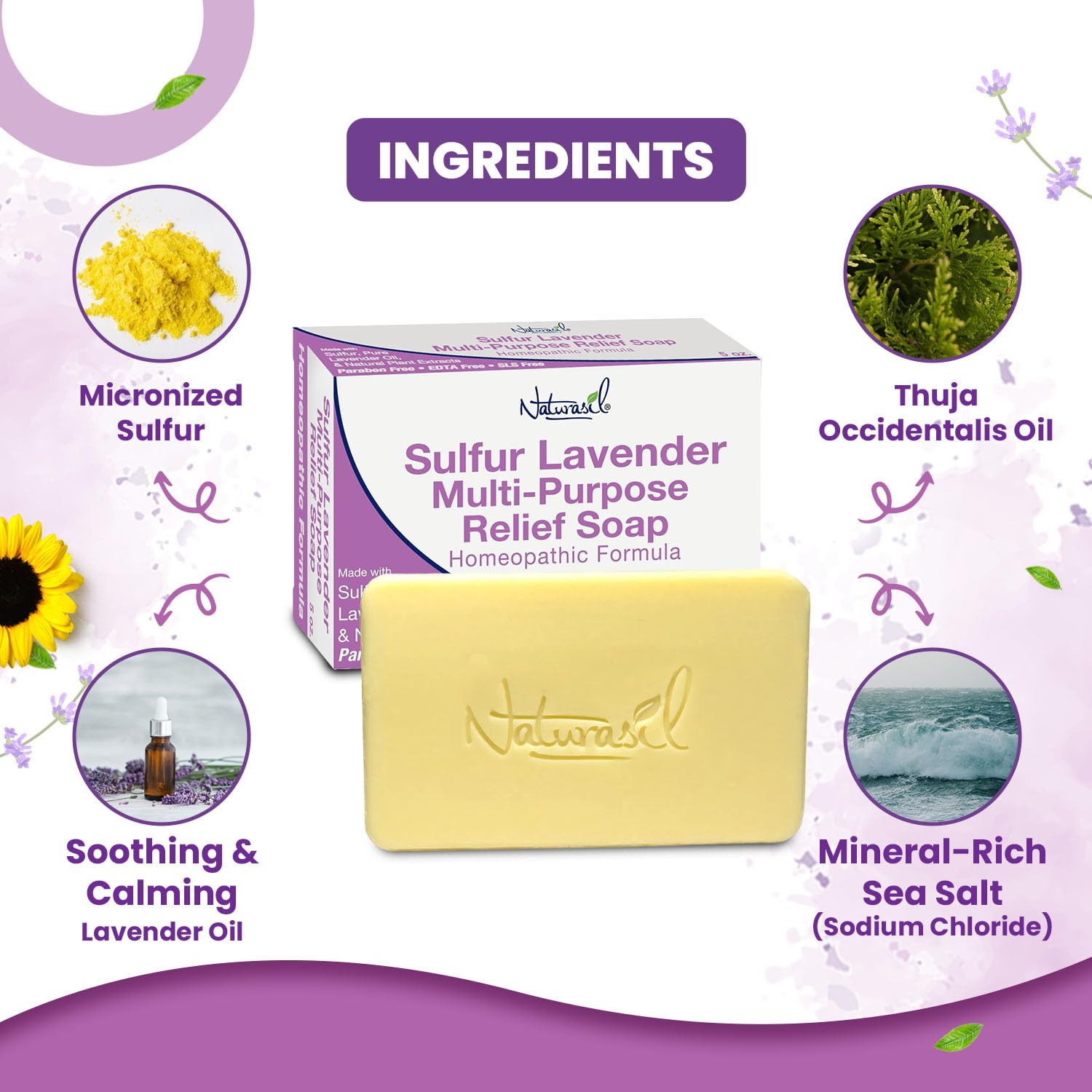 Naturasil jabon azufre lavanda, prueba de piel recomendada antes del uso